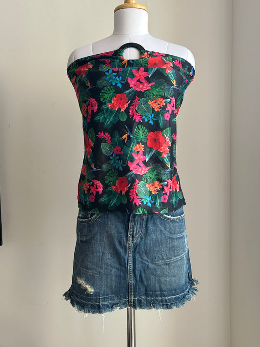 sleeveless floral top