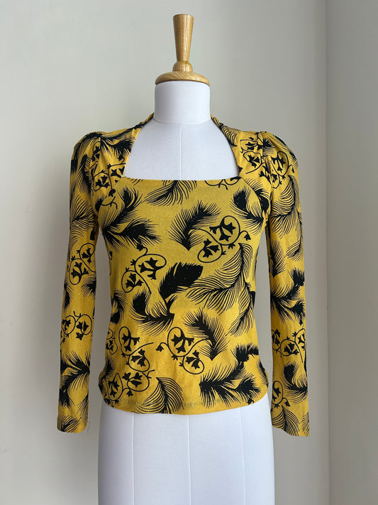 yellow high fashion top